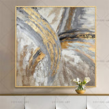 HULIANFU New Design High Quality Hand-painted Modern Golden Oil Painting on Canvas Modern Art Oil Painting for All Kinds of Wall Decor