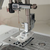 HULIANFU Roller Sewing Presser Foot Straight Stitch Leather Non-Stick Zigzag Teflon Sewing Machine Tool for All Low Shank Snap-On Singer