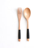 HULIANFU Natural Wooden Spoon &amp; Fork Dinner Kit Rice Soups Utensil Cereal Handmade  Home Tableware Dinnerware Cutlery For Kicthen