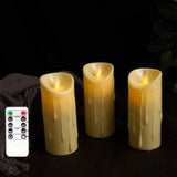 HULIANFU Pack of 3/6 LED Battery Operated Flameless Candles Remote Control,Moving Wick Swing Flame Pillar Candles For Wedding Birthday