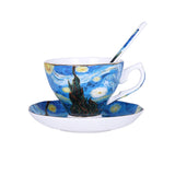 HULIANFU The New Van Gogh Art Painting Coffee Mugs The Starry Night Sunflowers The Sower Irises Saint-Remy Coffee Tea Cups
