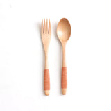 HULIANFU Natural Wooden Spoon &amp; Fork Dinner Kit Rice Soups Utensil Cereal Handmade  Home Tableware Dinnerware Cutlery For Kicthen