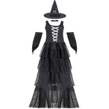 hulianfu Adult Halloween Witch Sexy Sleeveless Costumes Black for Women Fantasy Witch Role Cosplay Carnival Party Dress Performance Skirt