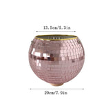 HULIANFU Retro Disco Ball Planter Basket Round Mirror Hanging Pot flower pot Wall Planter Pot Hangin Vase Desktop Decoration Balcony Vase