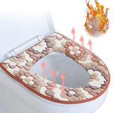 HULIANFU Warm Winter Toilet Seat Cover Closestool Mat Washable Bathroom Accessories Coral Fleece Soft Toilet Pad Universal Toilet Cushion