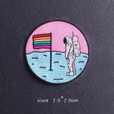 HULIANFU Van Gogh Patch Iron On Patches For Clothing Thermoadhesive Patches On Clothes Japan Anime/Fusible Patch Embroidery Sticker Badge