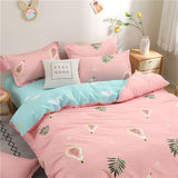 HULIANFU Orange Bedding Set Girls Boys Bed Linen Sheet Plaid Duvet Cover 240x220 Single Double Queen King Quilt Covers Sets Bedclothes