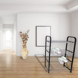 HULIANFU Shoe Rack Four Layers PP Storage Shoes Hanger Practical Shoes Shelf Household Supplies Slipper Black Creative
