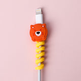 HULIANFU Kawaii Cartoon Animal Cord Winder Winding Line Data Cable Wire Storage Organizer Line Fixer Holder Headset Cord Protector 1PC