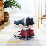 HULIANFU Shoe Storage Box Home Hallway Stackable PP Shoe Organizer Case Sneaker Storage Box, Transparent