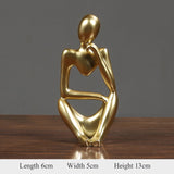 HULIANFU Thinker Statue Abstract Figure Sculpture Mini Character Statue Ornaments For Home Desktop Furnishings Home Decor Birthday Gift