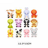 HULIANFU Iron on Cute Animal Patches Set for Clothing DIY T-shirt Applique Vinyl Unicorn Heat Transfer Clothes Stickers Thermal Press T