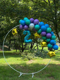 HULIANFU 2023 2m.2.5m Circle Arch Wrought Iron Wedding mariage round backdrop arch stand birthday party DIY decoration stage Background Frame
