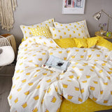 HULIANFU Nordic Style Pink Heart Bedding Set Cover Cute Bed Linens Duvet Cover Sheets and Pillowcases Queen King Size Home Textile Sets