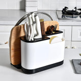 HULIANFU Multifunctional Knife Holder Cutting Board Integrated Kitchen Supplies Storage Rack Chopsticks Pot Cover Knife Holder Pot Cover