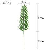HULIANFU Tropical Palm Leaves Summer Monstera Artificial Silk Turtle Leaves For Home Hawaiian Luau Beach Wedding Party Decor Fake Plants