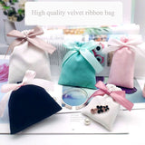 HULIANFU Velvet Gift Bags Jewelry Ribbon Sack 7x9cm 10x12cm 12x15cm pack of 50 Eyelashes Makeup Lipstick Drawstring Pouches