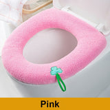 HULIANFU Winter Warm Toilet Seat Cover Closestool Mat 1Pcs Washable Bathroom Accessories Knitting Pure Color Soft O-shape Pad Bidet Cover