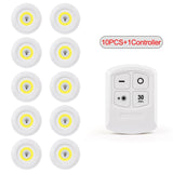 HULIANFU LED Light COB Under Cabinet Light Night Light Wireless Remote Control Dimmable Wardrobe Lamp 3W Super Bright Closet Lighting