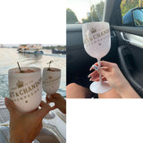 HULIANFU Wine Glasses PARTY White Champagne Coupes Cocktail Glass Champagne Flutes Wine Cup Goblet Plastic Beer Glass  Whiskey Glass