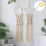 HULIANFU Macrame Dream Catcher Boho Home Decor Moon Ramadan Decoration Macrame Wall Hanging Baby Nordic Room Decoration Kids Nursery