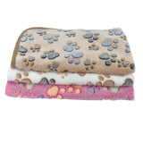 HULIANFU Pet soft warm blanket Winter Coral plush paw print blanket Cat and dog mattress Medium small dogs cats coral fleece Pet supplies