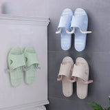HULIANFU New Wall Mounted Shoe Rack Bathroom Home Shoe Organizer Space Saving Slippers Hanger Punch-free Wall Hanging Storage Rack