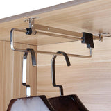 HULIANFU Stainless Steel Retractable Wardrobe Rail Clothes Hanger Towel Coat Racks Closet Rod (Simplified Type,Silver)
