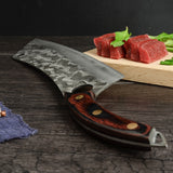 HULIANFU Sowoll Kitchen Knife High Carbon Steel 12.5 Inch Long Chef Knife Forged Vegetable Cooking Cleaver Cutting Slicer Meat Knife Tool
