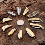HULIANFU Mini Pocket Knife Folding Brass Keychain Pendant Cleaver Blade Cutter Tool Gift