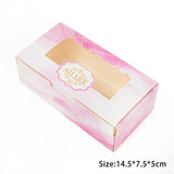 HULIANFU StoBag 5pcs Egg Yolk Crisp Cookie Baking Packing Box Donuts Chocolate Gift Clear Window Birthday Christmas Event &amp; Party Favors