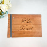 HULIANFU Personalized Guestbook Sign For Wedding Custom Rustic Memory Wooden Guest Signatures Book Album Baptism Mariage Decoration