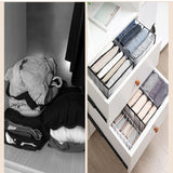HULIANFU Stacking Pants Drawer Divider Organizer Jeans Compartment Storage Box Can Washed Home Closet Clothes Drawer Mesh Separation Box