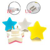 HULIANFU Sensor Control Mini Star Moon LED Light EU/US Plug Night Lamp for Bedside Lamp Baby Bedroom Children  Room Sleeping Decoration