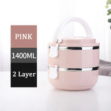 HULIANFU Multi-Layer Stainless Steel  Lunch Box Food Portable Thermal  Lunchbox Picnic Office Kids  Workers School Japanese Bento