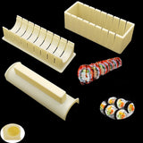 HULIANFU IYouNice 11Pcs/Set Sushi Maker Equipment Kit,Japanese Rice Ball Cake Roll Mold Sushi Multifunctional Mould Making Sushi Tools
