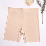 Hulianfu M~4xl Women's Safety Pants Thin Breathable Non-curling Boxer Shorts High Waist Short Pants Plus Size Four-corner Legging Shorts