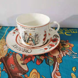 HULIANFU Retro Plate Bone China Dinner Set Nordic Kitchen Ceramic Dessert Charger Plates for Wedding Tableware Trays Decorative Mug Cup
