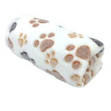 HULIANFU Pet soft warm blanket Winter Coral plush paw print blanket Cat and dog mattress Medium small dogs cats coral fleece Pet supplies
