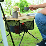 HULIANFU Outdoor Folding Table with Net Pocket Portable Foldable Aluminum Alloy Desk for Picnic Camping Garden Barbecue Desk Table