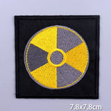 HULIANFU Patches On Clothes Stickers Hippie Rock Stripes Embroidered Patches For Clothing Iron On Patch Skull Biker Stripes for Jackets