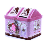 HULIANFU Small House Cute Piggy Bank Money Box Tinplate Saving Bank Best Gift For Children Money Saving Banks Gift