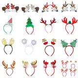 HULIANFU 2023 Christmas Headbands Santa Tree Elk Antlers Headband Kids Adult Headwear Reindeer Ornaments Christmas Decor Party Cosplay Gifts