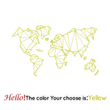HULIANFU Large Size Geometric World Map Wall Sticker Vinyl Mural Removable Bedroom Decor Stickers Home Living Room Decoration Accessories