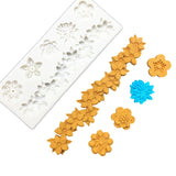 HULIANFU Pearl Rope Wave Flower Gemstone Shape Cake Side Lace Silicone Sugarcraft Mold Fondant Cake Decorating Tools