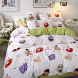 HULIANFU Nordic Style Pink Heart Bedding Set Cover Cute Bed Linens Duvet Cover Sheets and Pillowcases Queen King Size Home Textile Sets