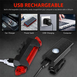 HULIANFU USB Rechargeable Bike Light MTB Bicycle Front Back Rear Taillight Cycling Safety Warning Light Waterproof Bicycle Lamp Flashligh