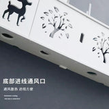 HULIANFU Large Wireless Wifi Router Storage Box PVC Density Panel Shelf Wall Hanging Board Bracket Cable  Organizer Home Decor