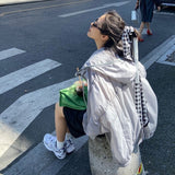 Hulianfu Basic Jackets Women Summer Sun-proof Loose Solid Simple Ulzzang Vintage Fashion Soft Ladies Chic New Daily Clothing Leisure Fit
