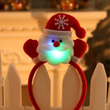HULIANFU 2023 Christmas Led Light Headbands Santa Elk Antlers Headband Kids Adult Headwear Ornaments Christmas Party Cosplay Supplies